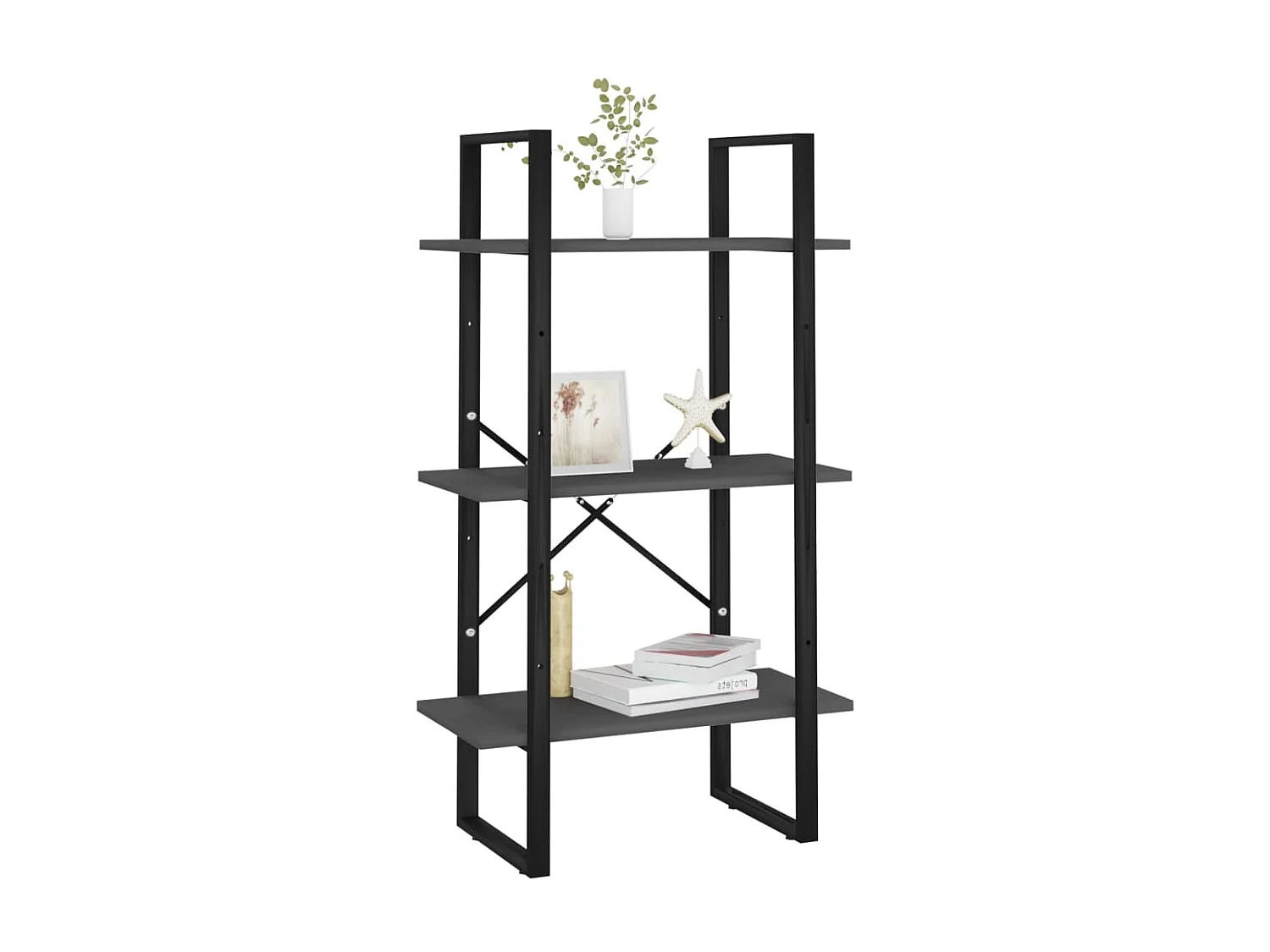 Étagère de rangement Gris 60x30x105 cm Aggloméré OFR54176 BonneVie Meuble