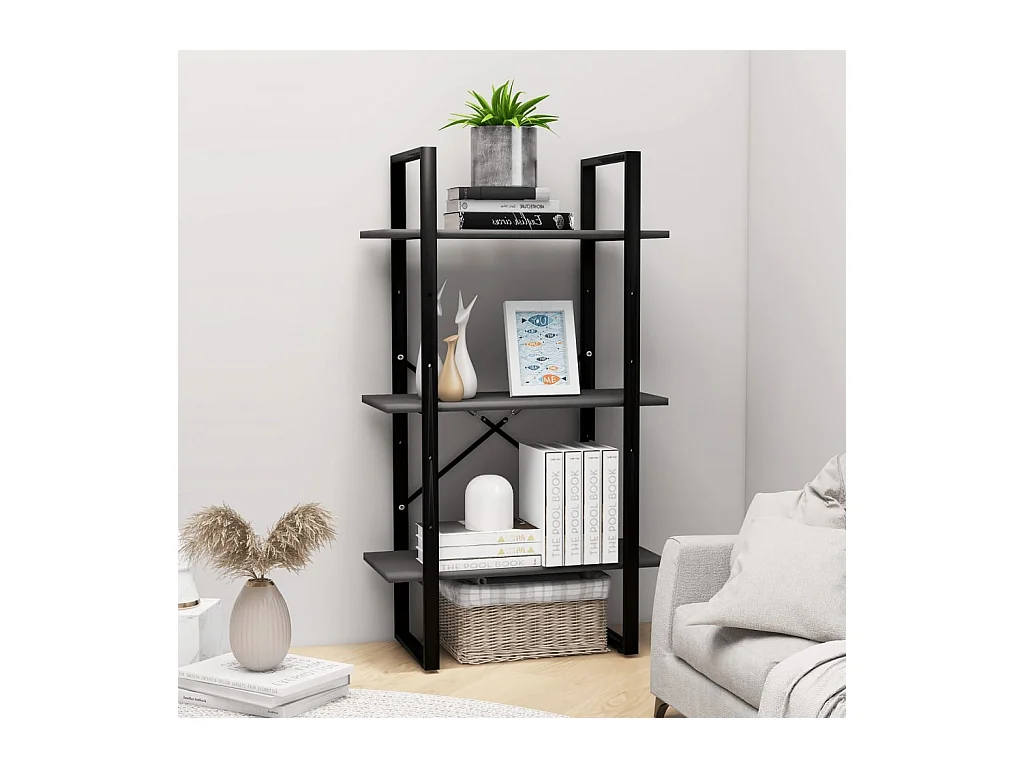 Étagère de rangement Gris 60x30x105 cm Aggloméré OFR54176 BonneVie Meuble