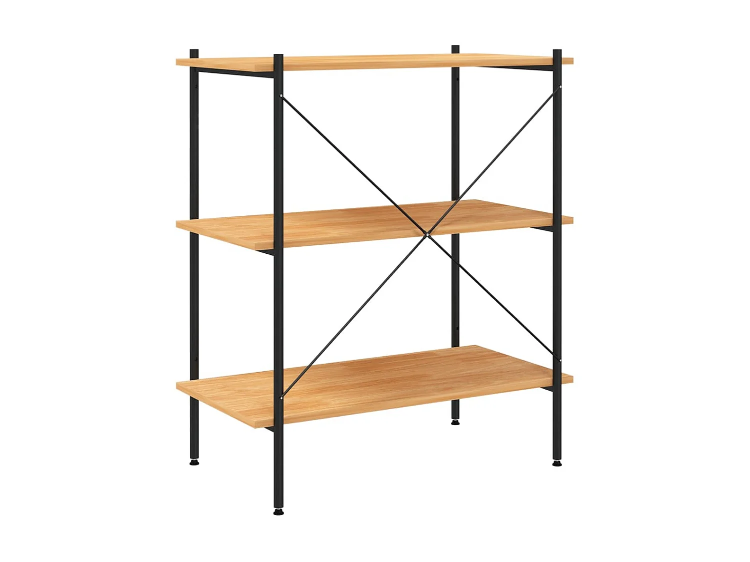 Étagère à 3 niveaux Noir et chêne 80x40x92 cm OFR39929 BonneVie Meuble