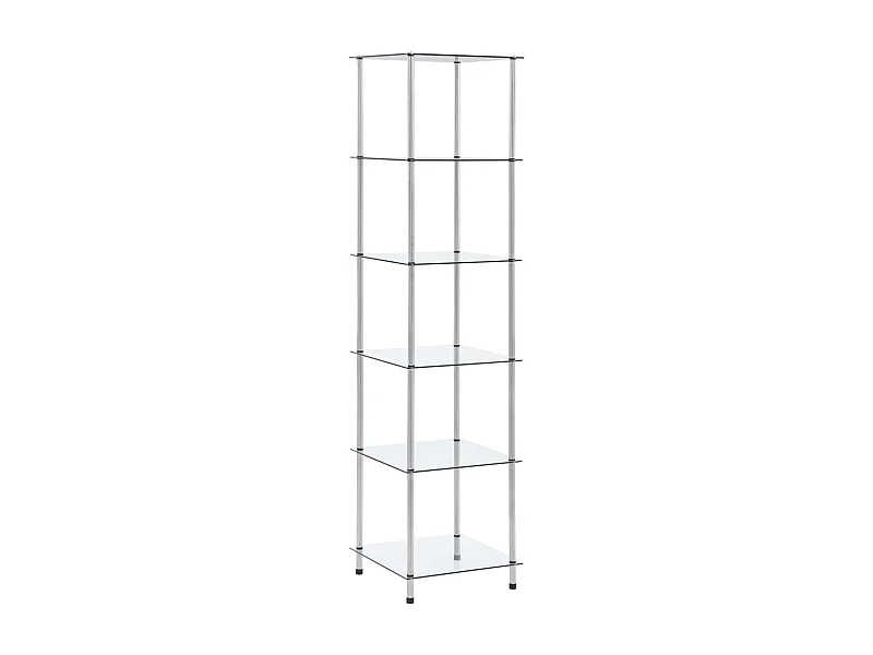 Étagère 6 niveaux Transparent 40x40x160 cm Verre trempé OFR56176 BonneVie Meuble