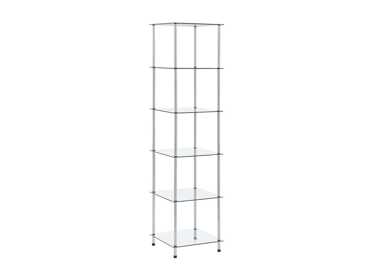 Étagère 6 niveaux Transparent 40x40x160 cm Verre trempé OFR56176 BonneVie Meuble