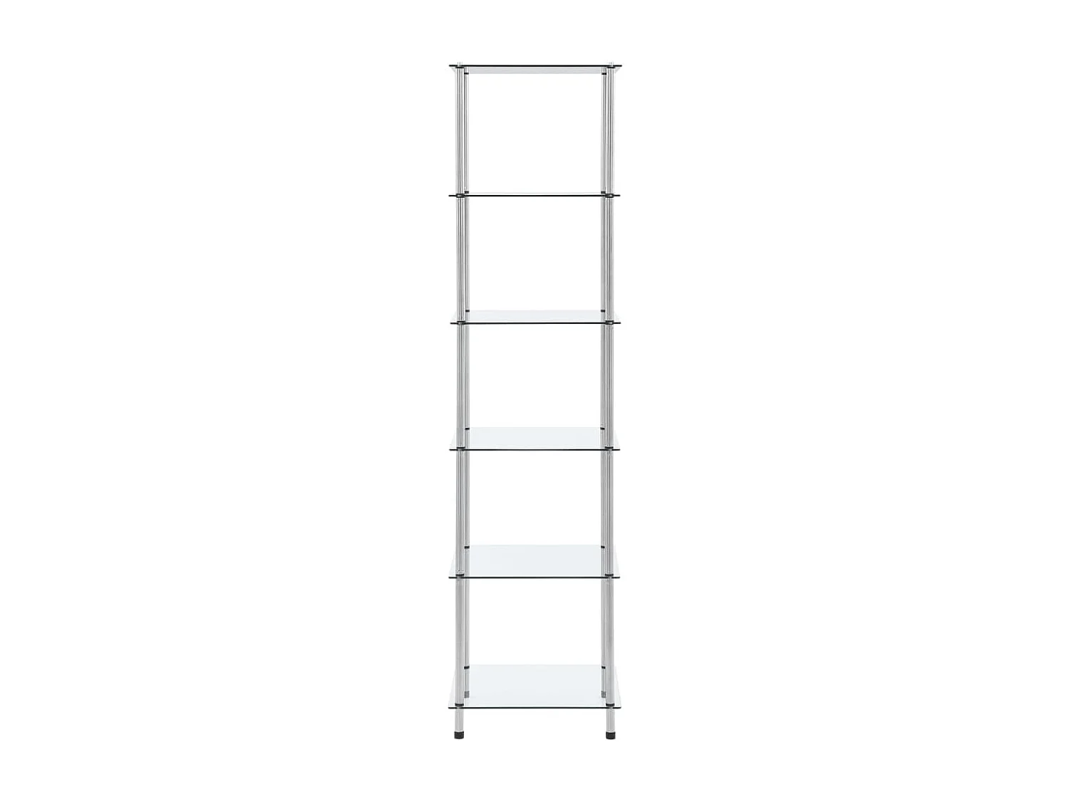 Étagère 6 niveaux Transparent 40x40x160 cm Verre trempé OFR56176 BonneVie Meuble