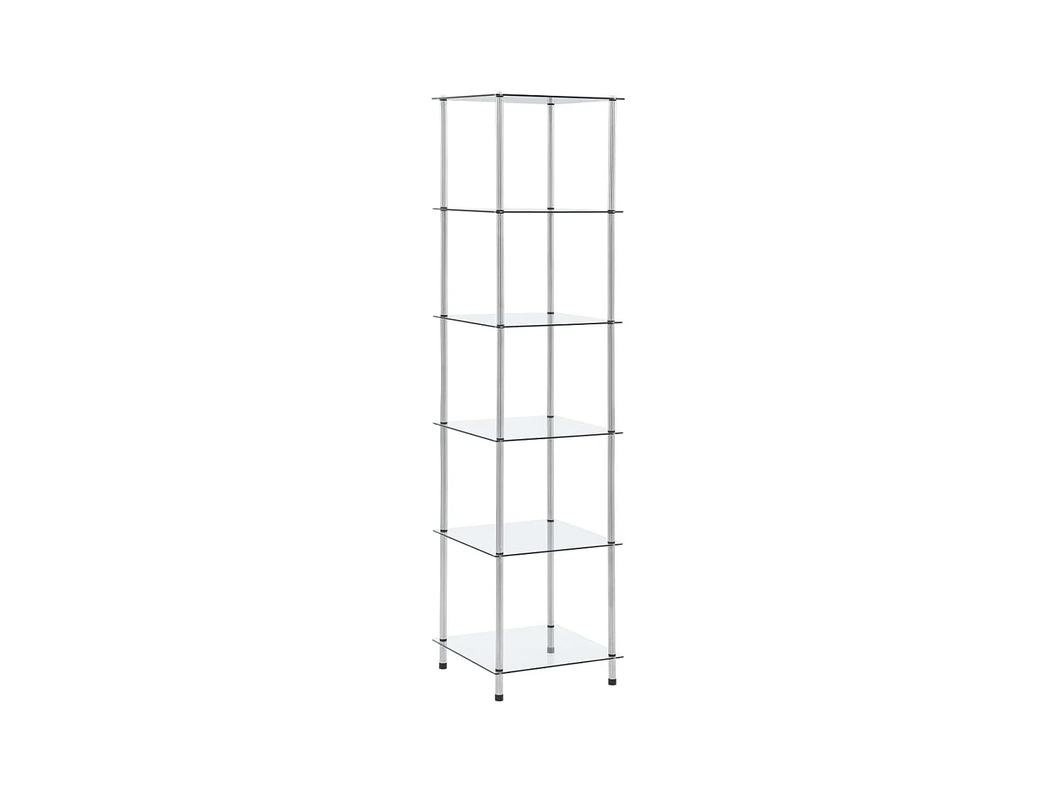 Étagère 6 niveaux Transparent 40x40x160 cm Verre trempé OFR56176 BonneVie Meuble