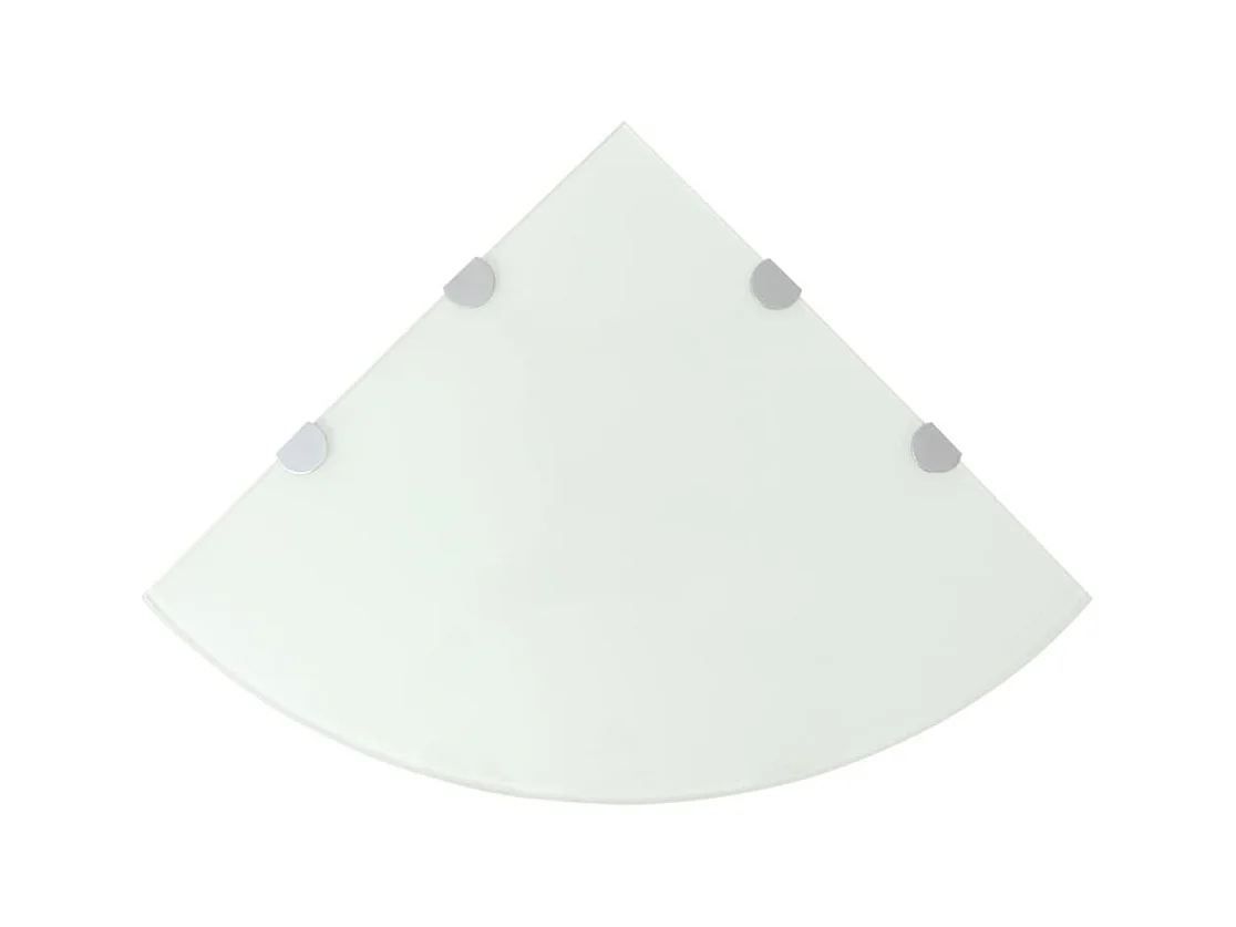 Étagères d'angle 2 pcs et supports chromés Verre Blanc 45x45 cm OFR95527 BonneVie Meuble