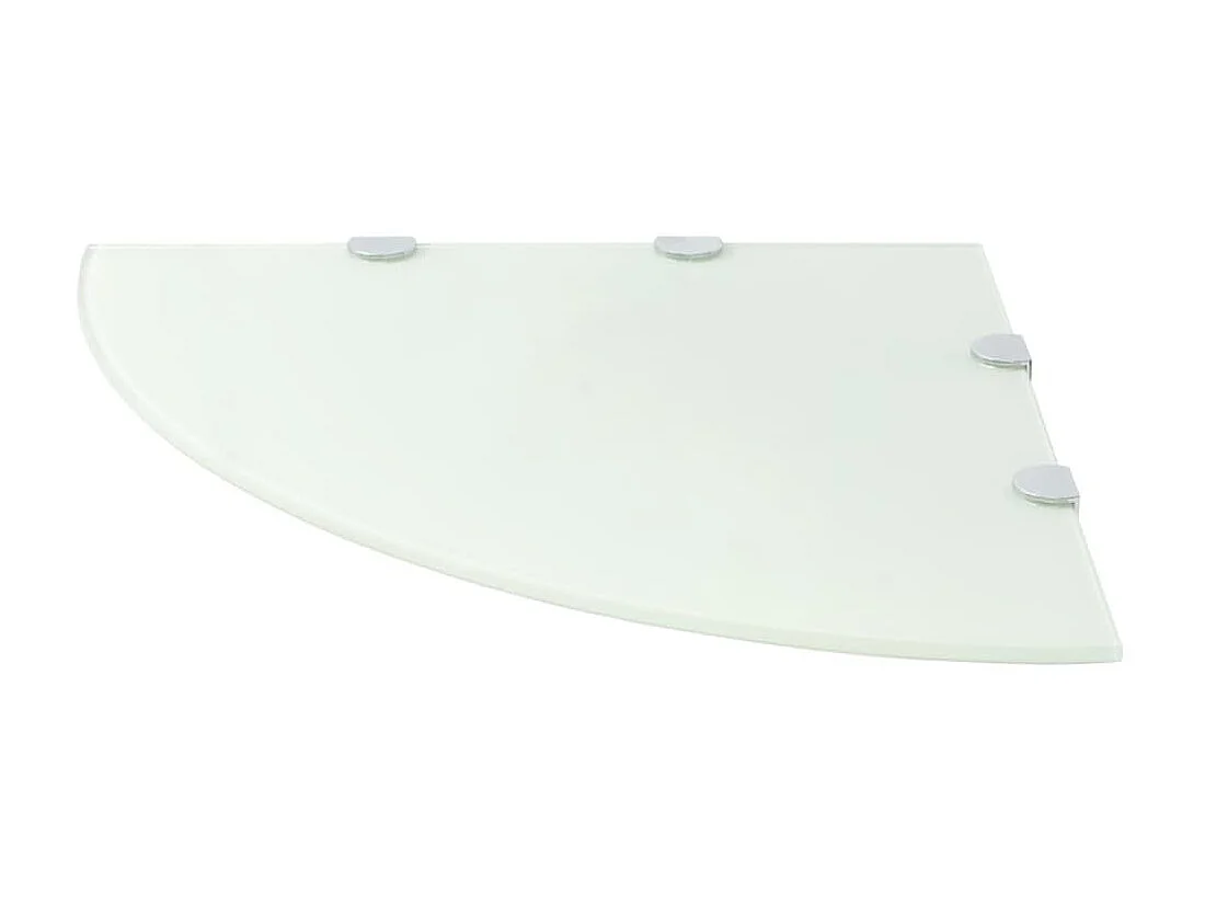 Estantes esquina 2 uds soportes cromados vidrio blanco 45x45 cm ES597718