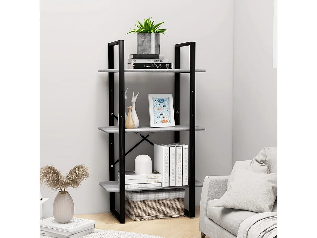 Étagère de rangement Gris béton 60x30x105 cm Aggloméré OFR95759 BonneVie Meuble