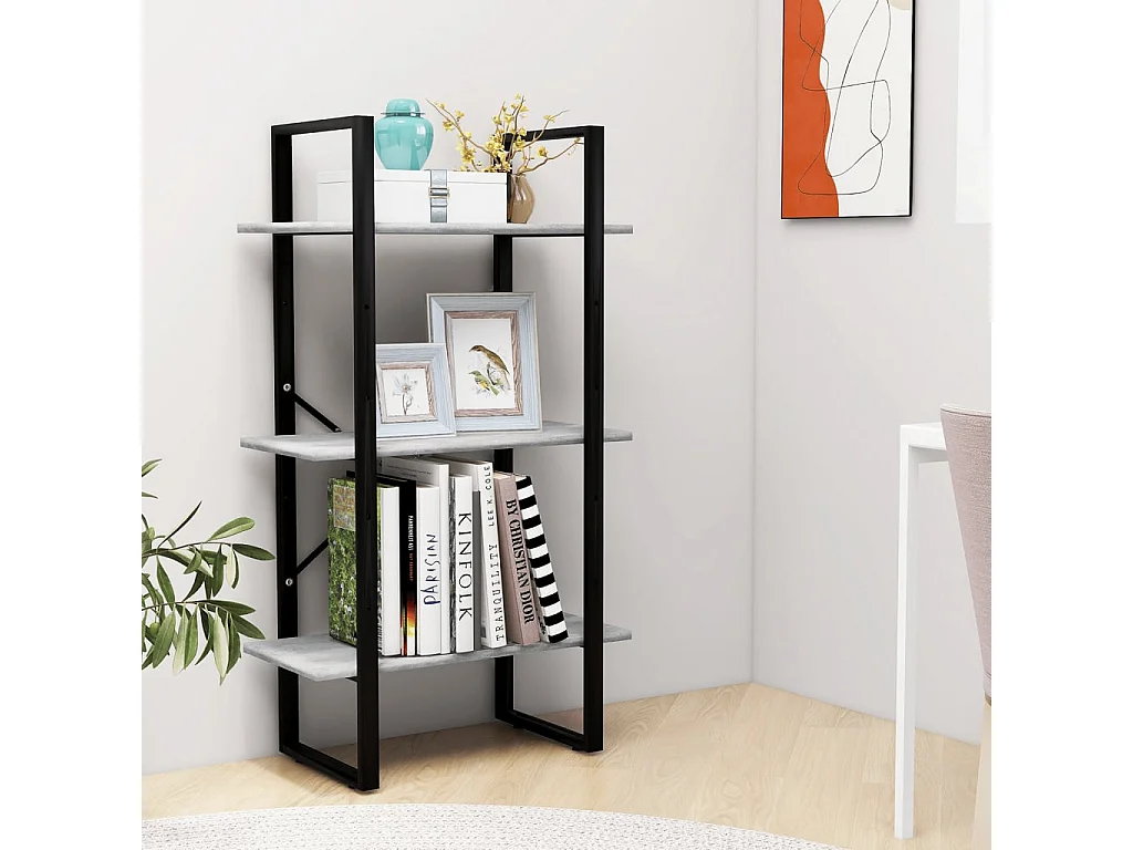 Étagère de rangement Gris béton 60x30x105 cm Aggloméré OFR95759 BonneVie Meuble