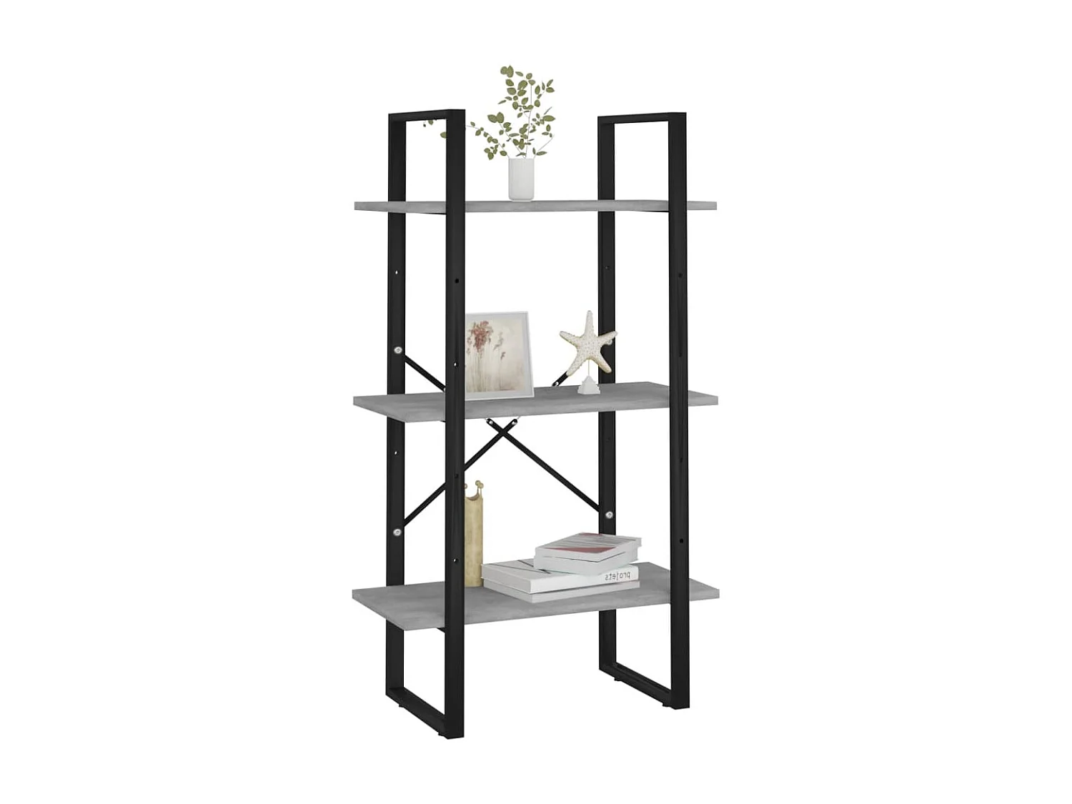 Étagère de rangement Gris béton 60x30x105 cm Aggloméré OFR95759 BonneVie Meuble