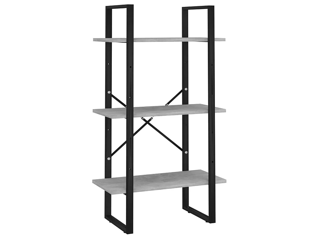 Estante de almacenaje contrachapada gris hormigón 60x30x105 cm ES897472