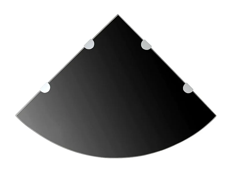 Prateleiras canto 2 pcs suportes cromados 45x45cm vidro preto PT580191