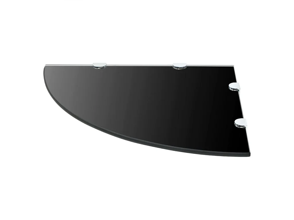 Hoekschappen 2 st met chromen dragers 45x45 cm glas zwart NL950221