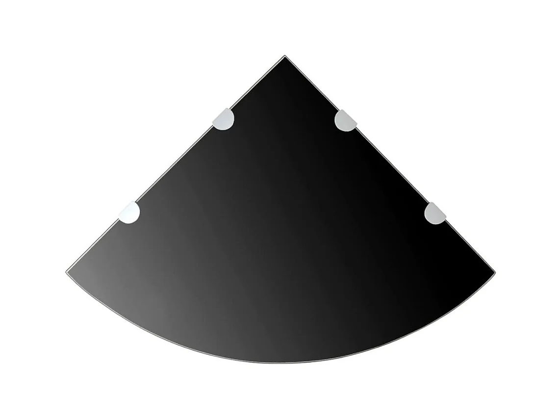 Étagères d'angle 2 pcs et supports chromés Verre Noir 45x45 cm OFR56742 BonneVie Meuble