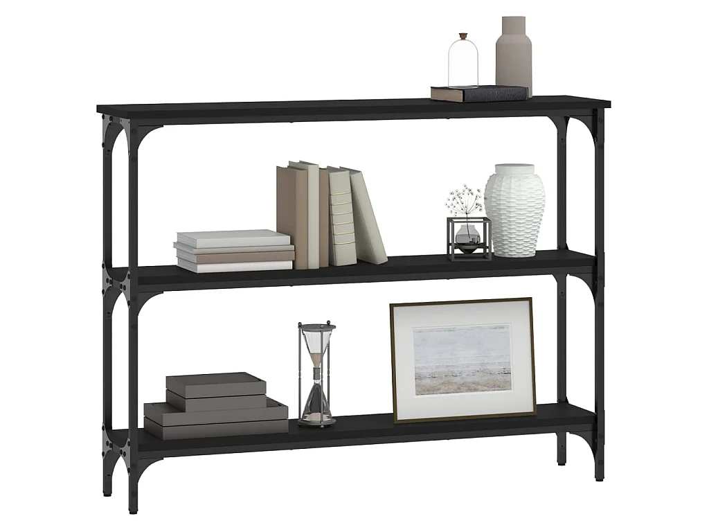 Console noir 100x22,5x75 cm bois d'ingénierie OFR27533 BonneVie Meuble