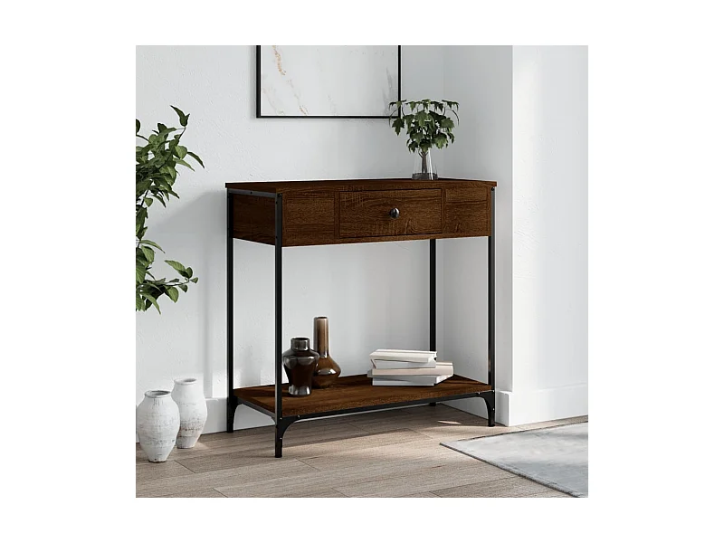 Konsolentisch,Flurtisch Braun Eichen-Optik 75x34,5x75 cm Holzwerkstoff -gkd274438