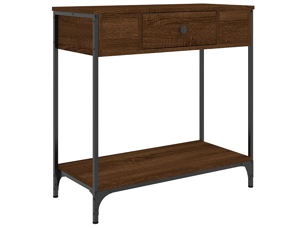 Console chêne marron 75x34,5x75 cm bois d'ingénierie OFR46007 BonneVie Meuble