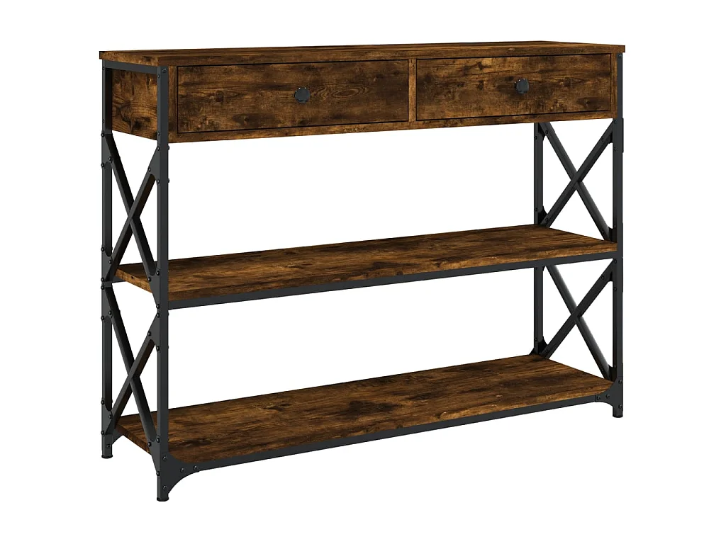 Console chêne fumé 100x28x75 cm bois d'ingénierie OFR69263 BonneVie Meuble