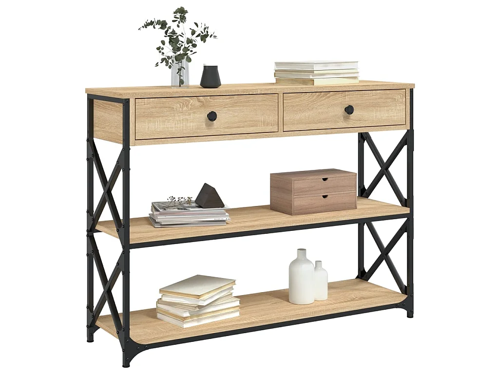 Wandtafel 100x28x75 cm bewerkt hout sonoma eikenkleurig NL882437