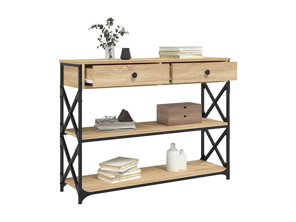 Wandtafel 100x28x75 cm bewerkt hout sonoma eikenkleurig NL882437