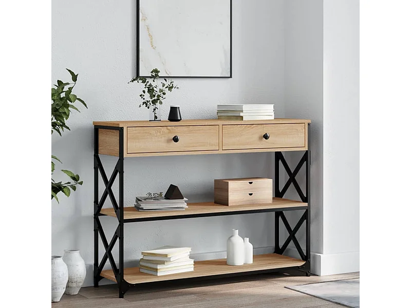 Wandtafel 100x28x75 cm bewerkt hout sonoma eikenkleurig NL882437