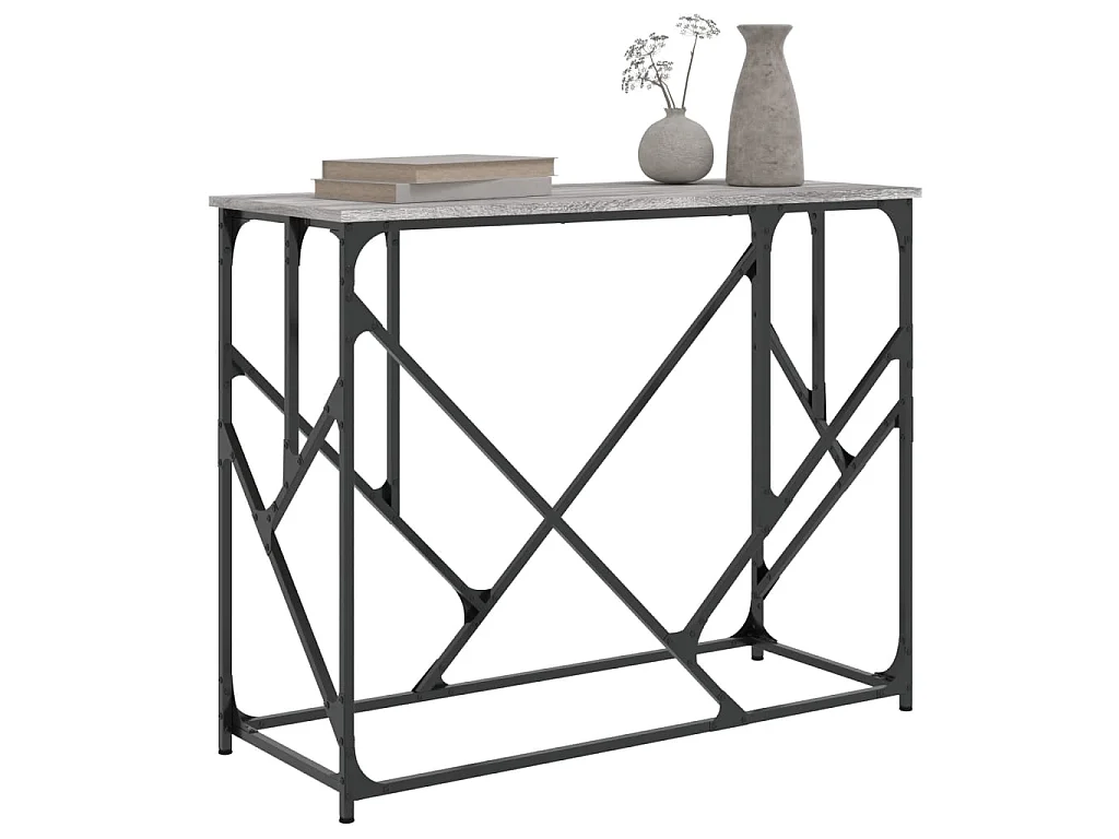 Console sonoma gris 100x40x80 cm bois d'ingénierie OFR13909 BonneVie Meuble