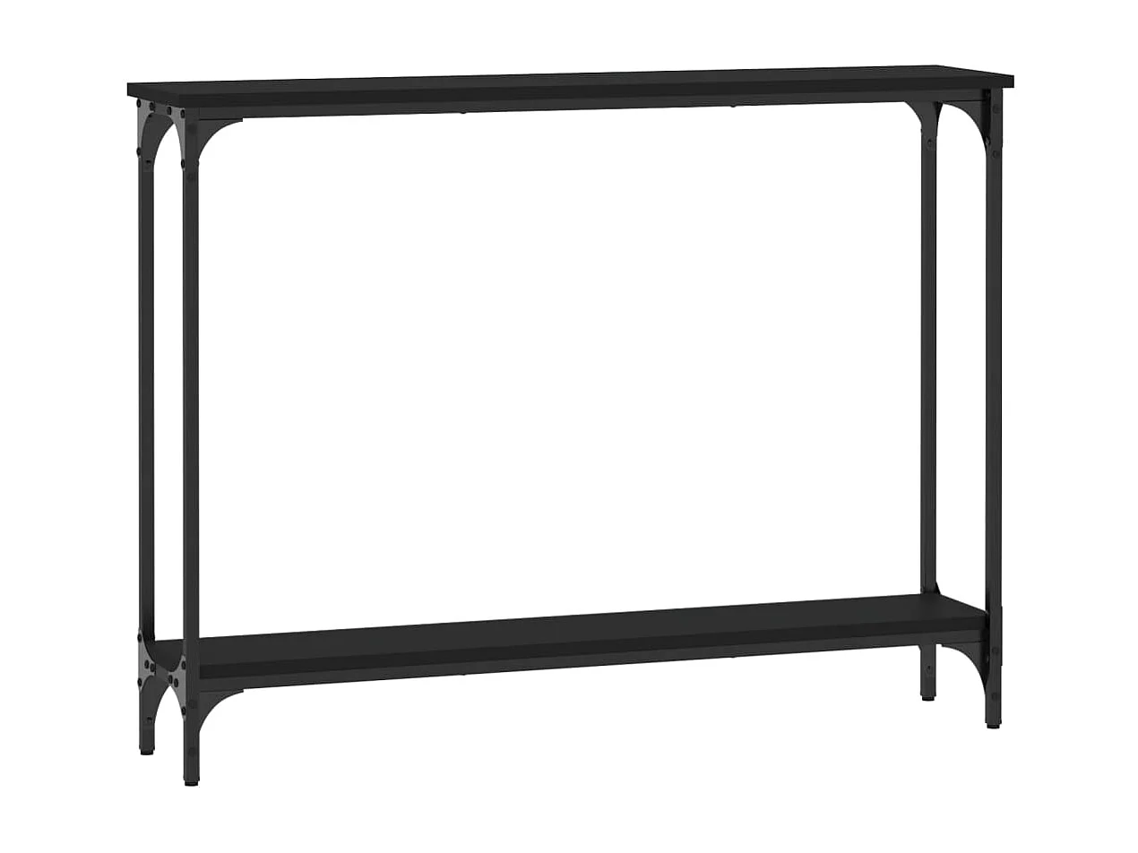 Table console, Table d'entrée pour salon, Bout de canapé, Table d'appoint noir 100x22,5x75 cm bois d'ingénierie OLQ6866 BonneVie Meuble