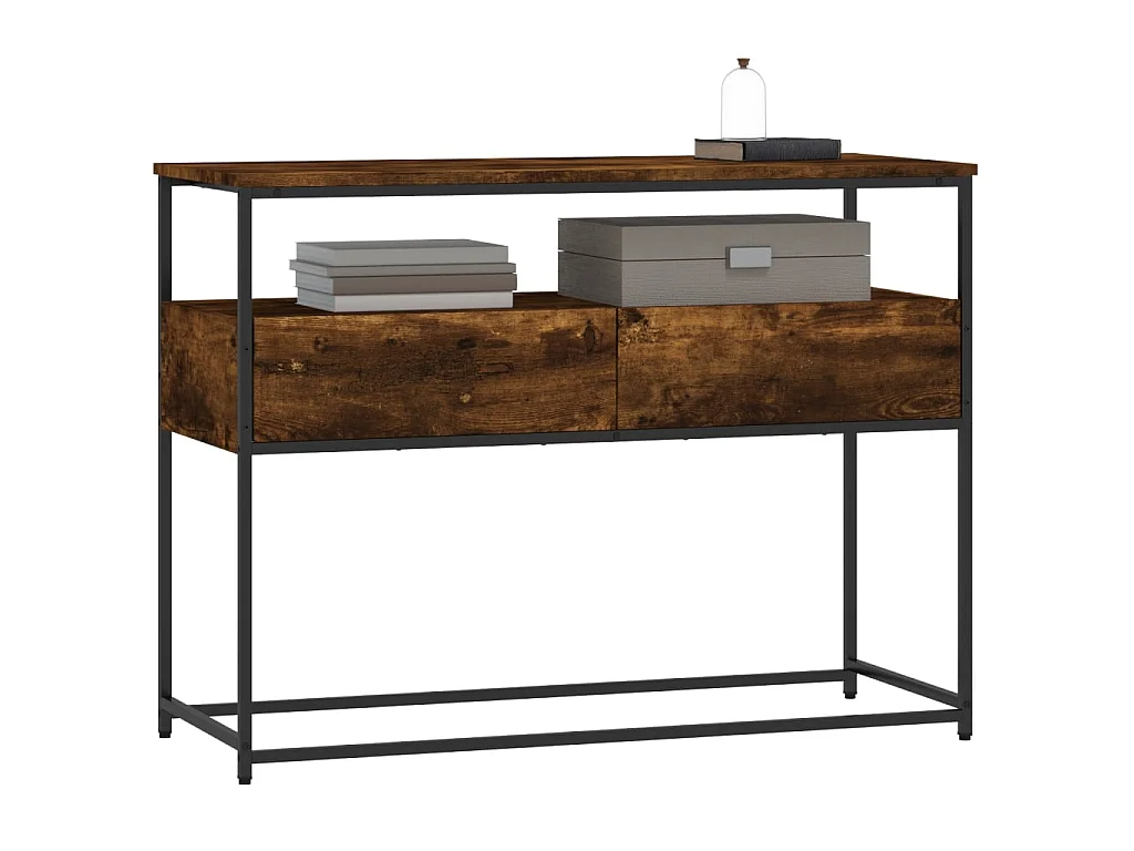 Console chêne fumé 100x40x75 cm bois d'ingénierie OFR98136 BonneVie Meuble