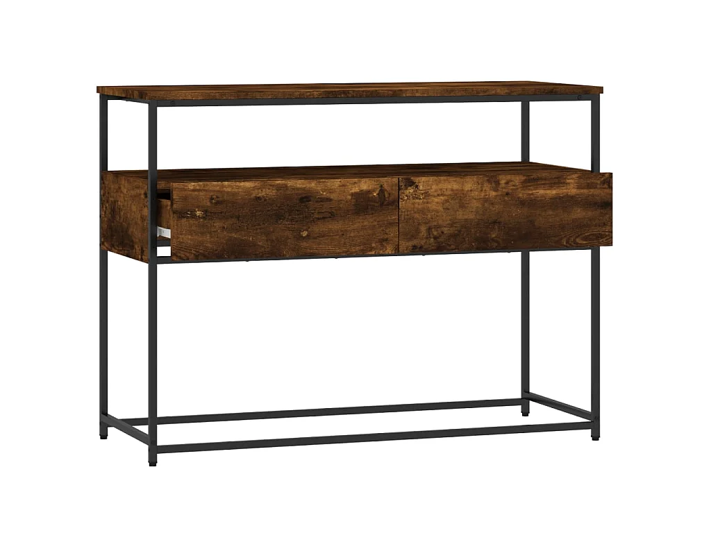 Console chêne fumé 100x40x75 cm bois d'ingénierie OFR98136 BonneVie Meuble