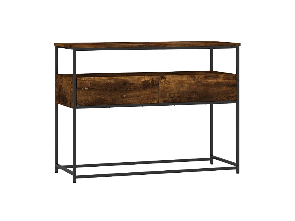 Wandtafel 100x40x75 cm bewerkt hout gerookt eikenkleurig NL399070