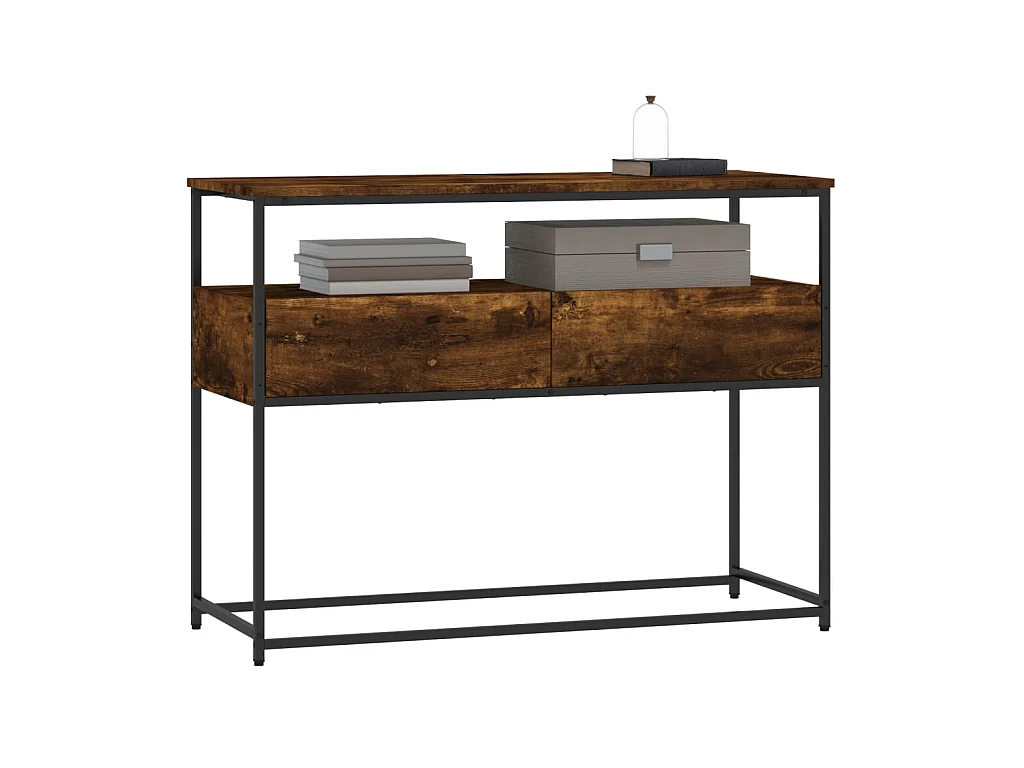 Wandtafel 100x40x75 cm bewerkt hout gerookt eikenkleurig NL399070