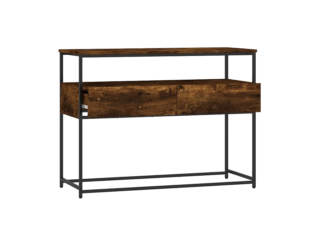 Wandtafel 100x40x75 cm bewerkt hout gerookt eikenkleurig NL399070