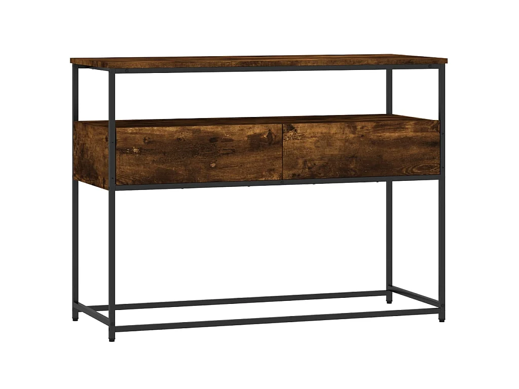 Console chêne fumé 100x40x75 cm bois d'ingénierie OFR98136 BonneVie Meuble