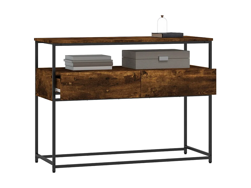 Console chêne fumé 100x40x75 cm bois d'ingénierie OFR98136 BonneVie Meuble