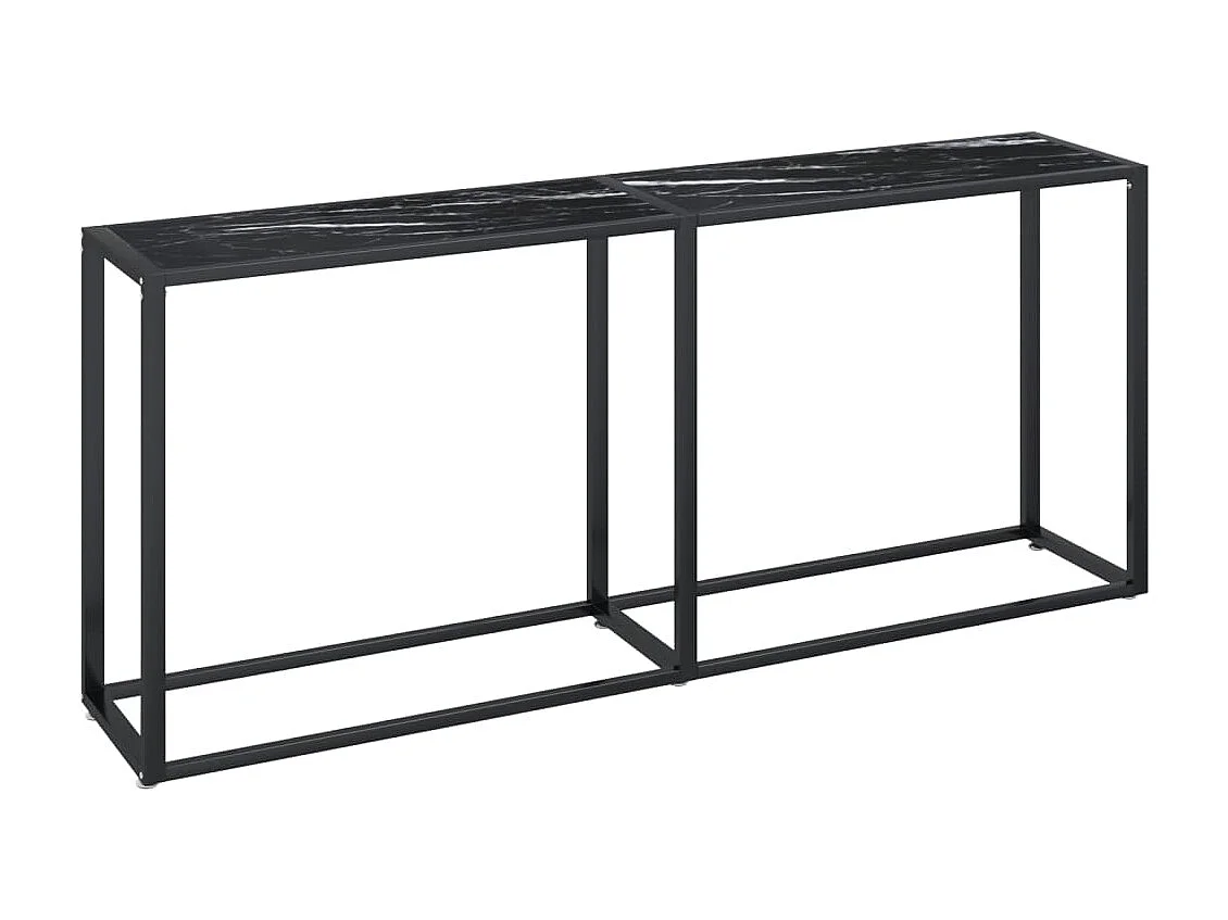 Console Marbre noir 180x35x75,5 cm Verre trempé OFR62544 BonneVie Meuble