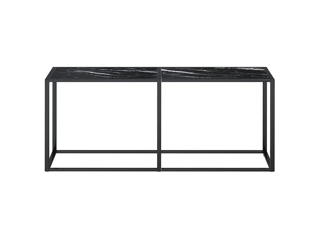 Console Marbre noir 180x35x75,5 cm Verre trempé OFR62544 BonneVie Meuble