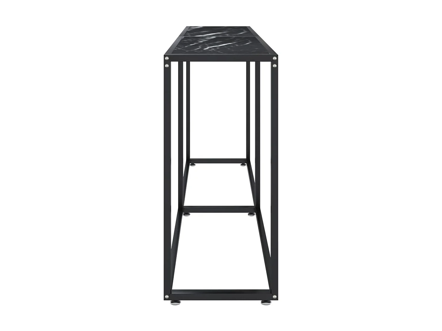 Console Marbre noir 180x35x75,5 cm Verre trempé OFR62544 BonneVie Meuble