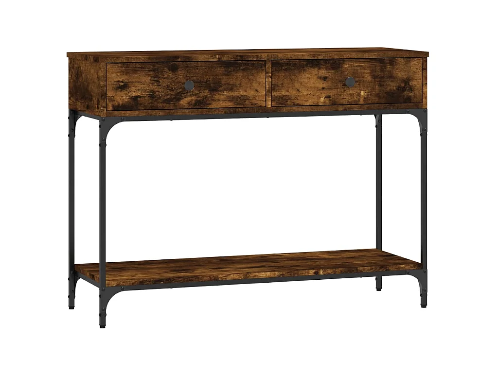 Console chêne fumé 100x34,5x75 cm bois d'ingénierie OFR54526 BonneVie Meuble