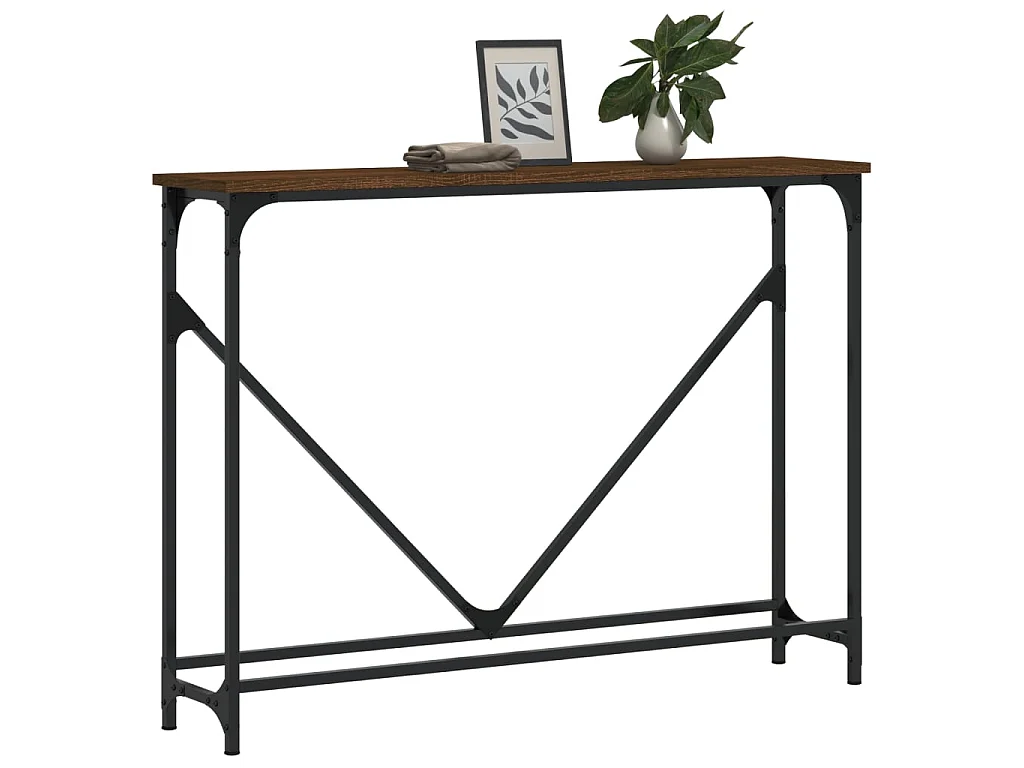 Wandtafel 102x22,5x75 cm bewerkt hout bruin eikenkleur NL755285