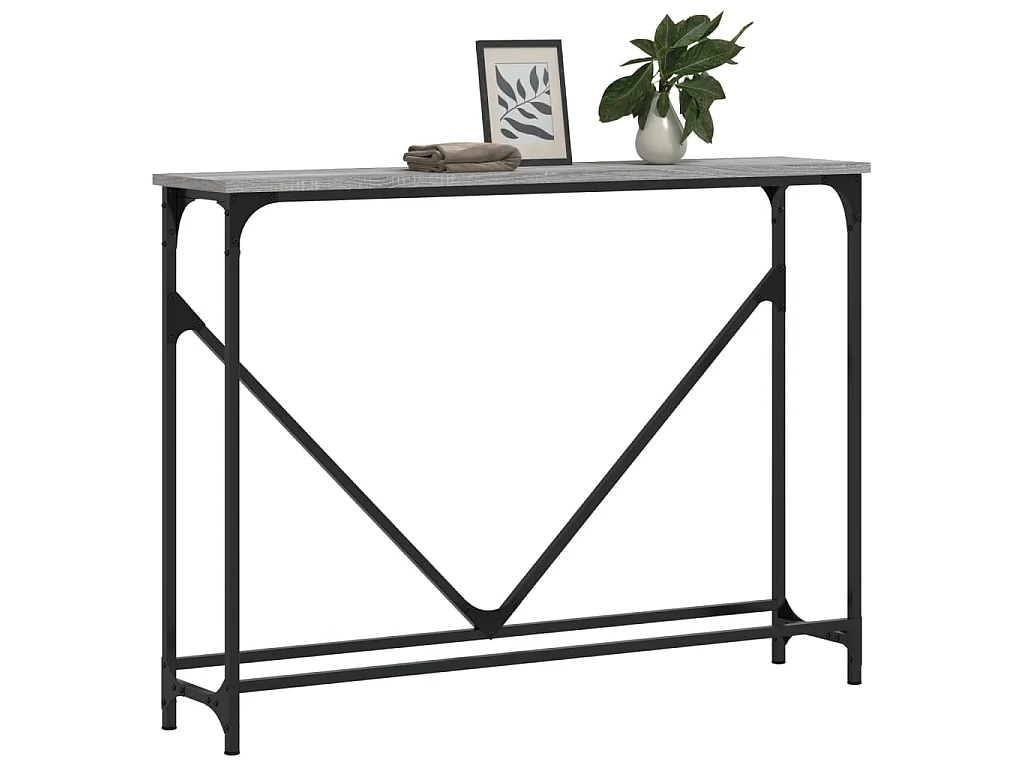 Console sonoma gris 102x22,5x75 cm bois d'ingénierie OFR64357 BonneVie Meuble