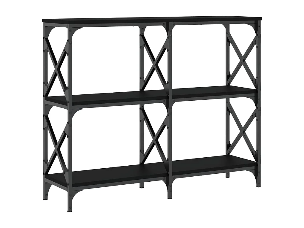 Console noir 100x28x80,5 cm bois d'ingénierie OFR45259 BonneVie Meuble