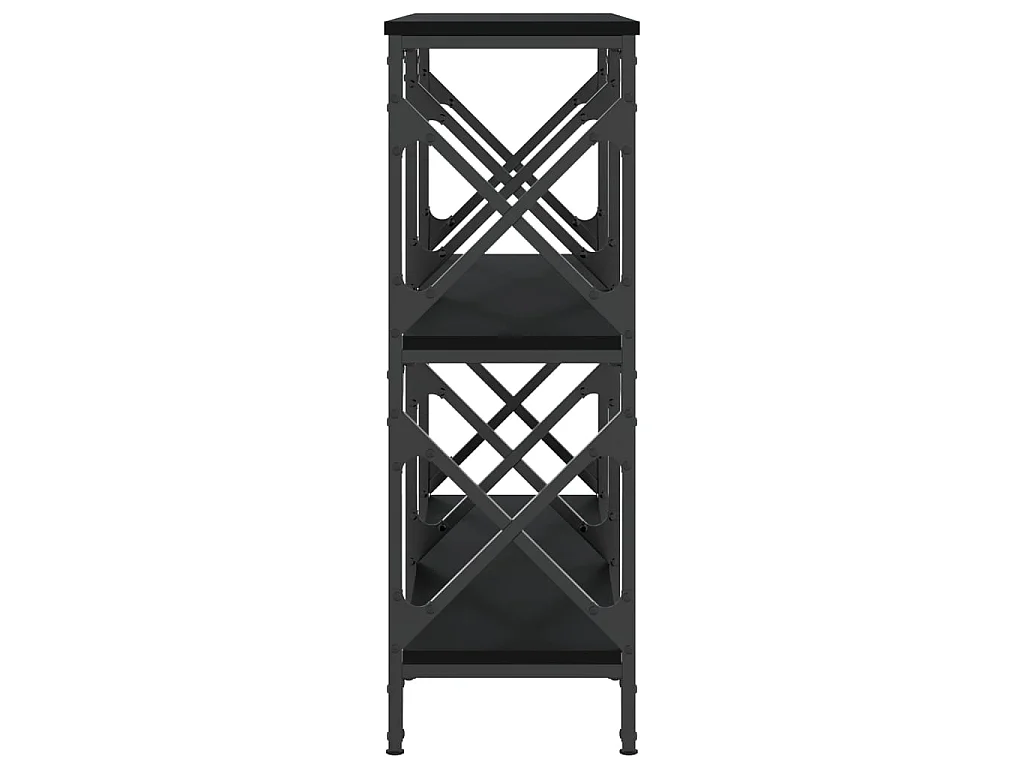 Console noir 100x28x80,5 cm bois d'ingénierie OFR45259 BonneVie Meuble