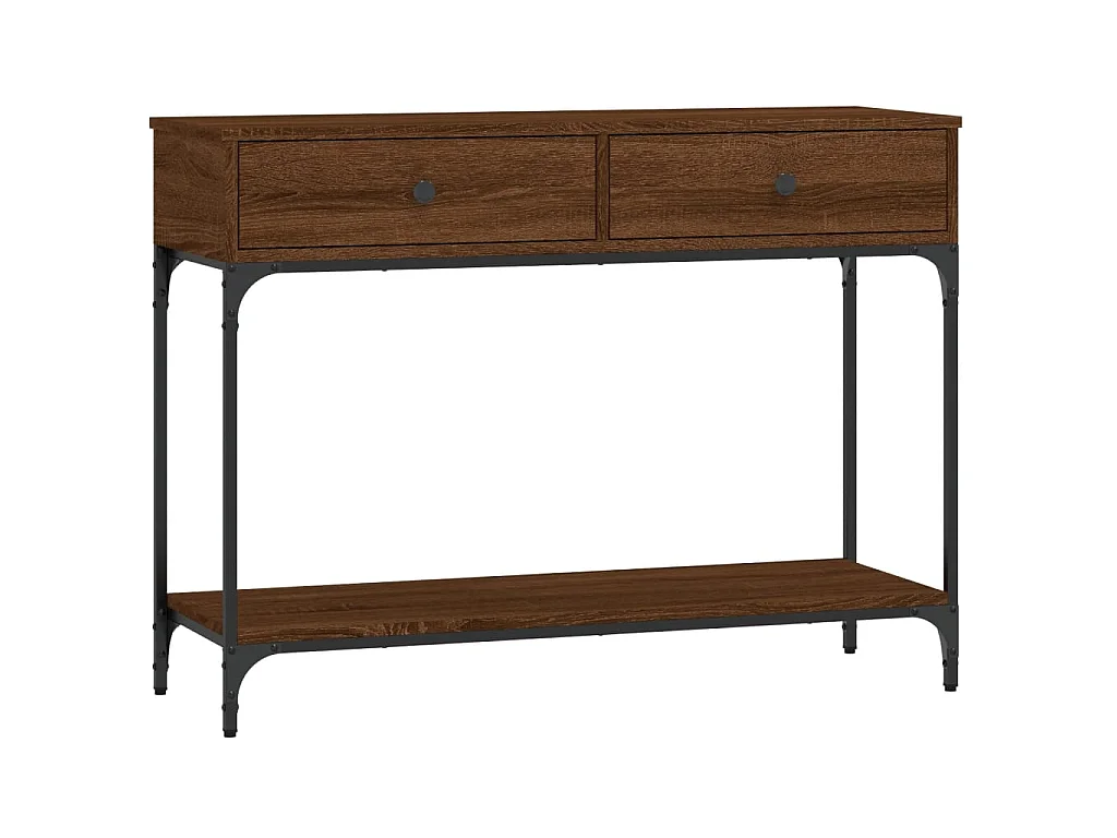 Console chêne marron 100x34,5x75 cm bois d'ingénierie OFR53737 BonneVie Meuble