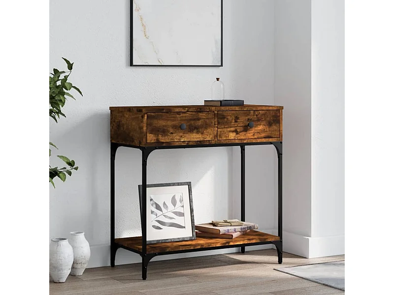 Konsolentisch,Flurtisch Räuchereiche 75x34,5x75 cm Holzwerkstoff -gkd366938