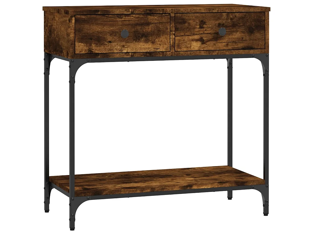 Console chêne fumé 75x34,5x75 cm bois d'ingénierie OFR64094 BonneVie Meuble