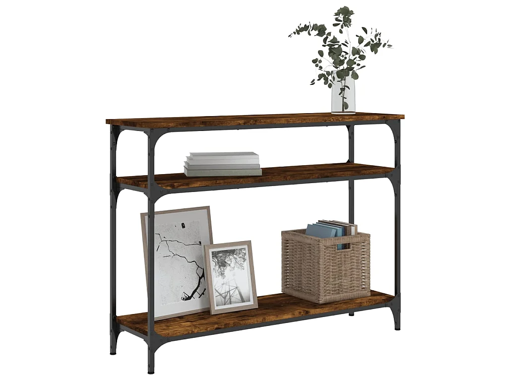 Console chêne fumé 100x29x75 cm bois d'ingénierie OFR59099 BonneVie Meuble