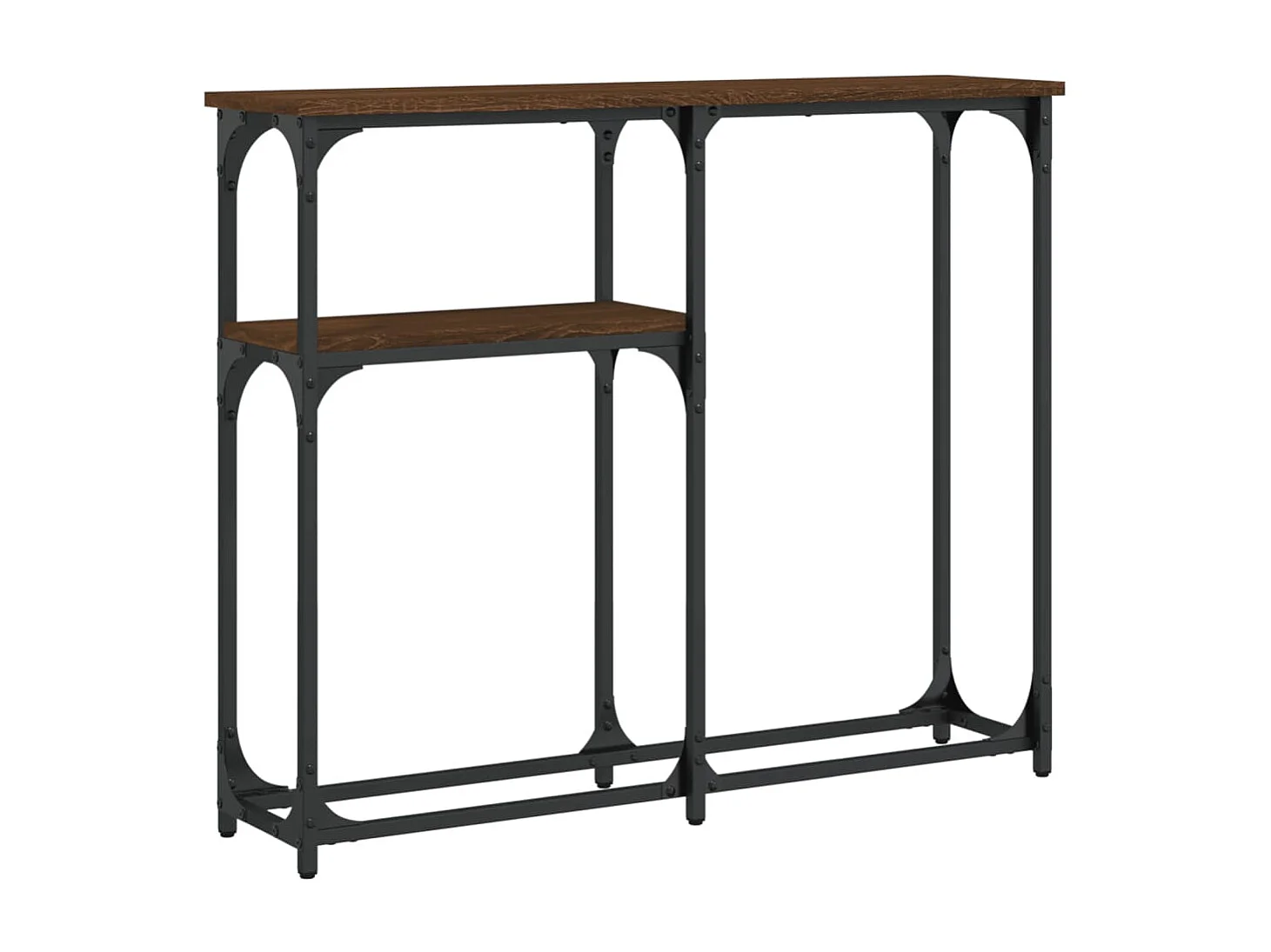 Mesa consola madera de ingeniería marrón roble 90x22,5x75 cm ES428258