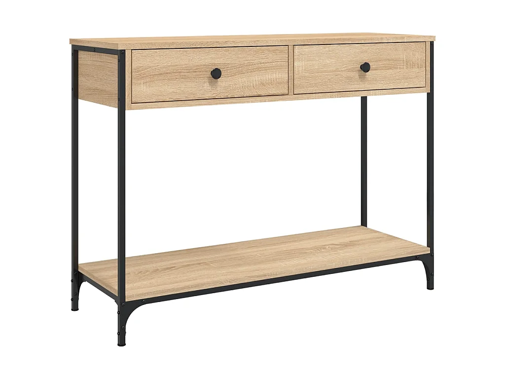 Table console, Table d'entrée pour salon, Bout de canapé, Table d'appoint chêne sonoma 100x34,5x75 cm bois d'ingénierie OLQ1109 BonneVie Meuble