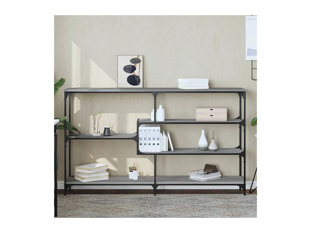 Console sonoma gris 160x32x95 cm bois d'ingénierie OFR51460 BonneVie Meuble