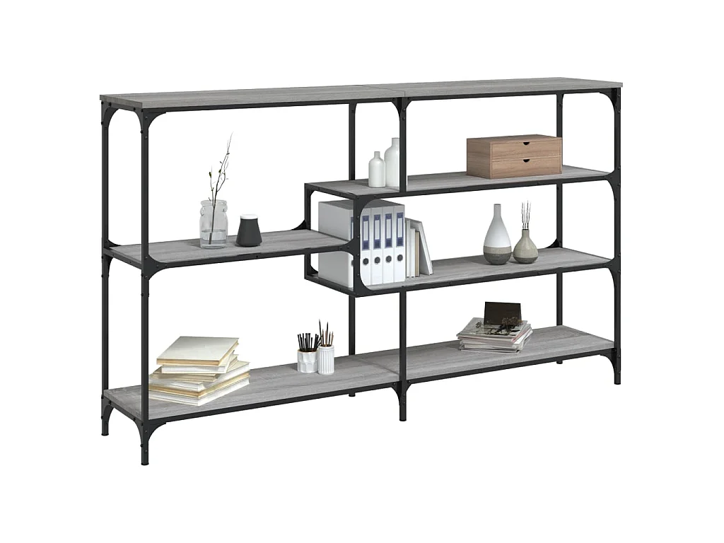 Console sonoma gris 160x32x95 cm bois d'ingénierie OFR51460 BonneVie Meuble