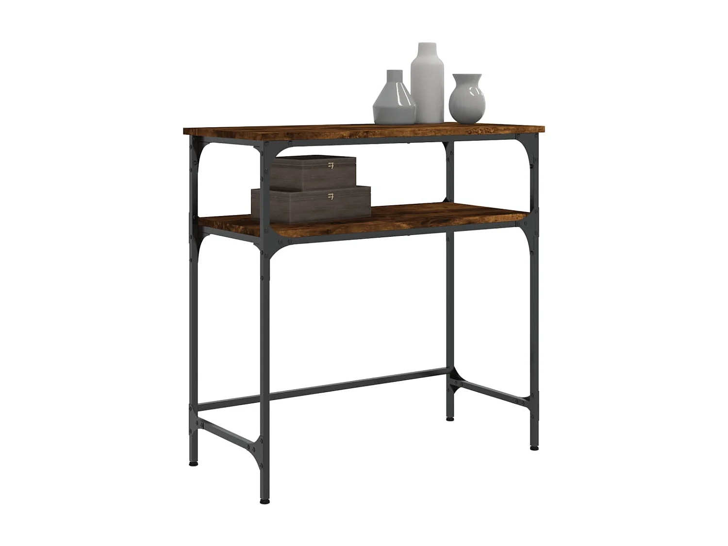 Mesa consola 75x35,5x75 cm derivados de madeira carvalho fumado PT812998