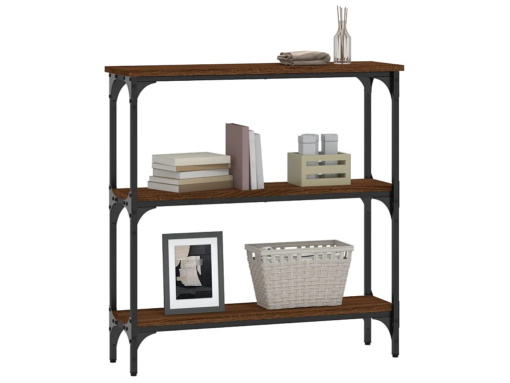 Console chêne marron 75x22,5x75 cm bois d'ingénierie OFR37055 BonneVie Meuble